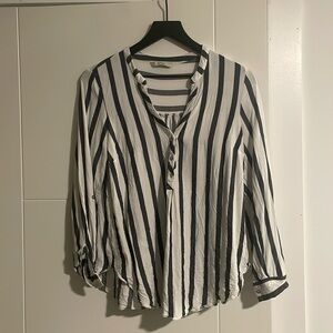 Striped Linen-like Shirt